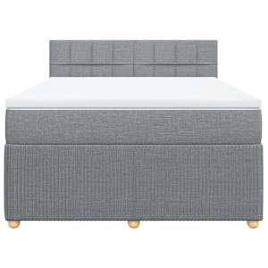 Box spring postel s matrací světle šedá 160 x 200 cm textil - obrázek 4