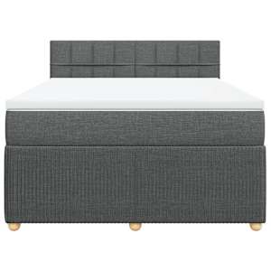 Box spring postel s matrací tmavě šedá 160x200 cm textil - obrázek 4