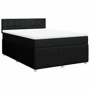 Box spring postel s matrací černá 160x200 cm textil - obrázek 2