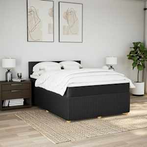 Box spring postel s matrací černá 160x200 cm textil - obrázek 3