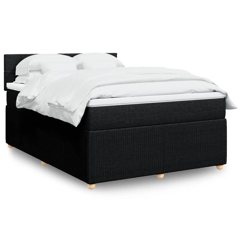 Boxspringbett mit Matratze Schwarz 160×200 cm Stoff