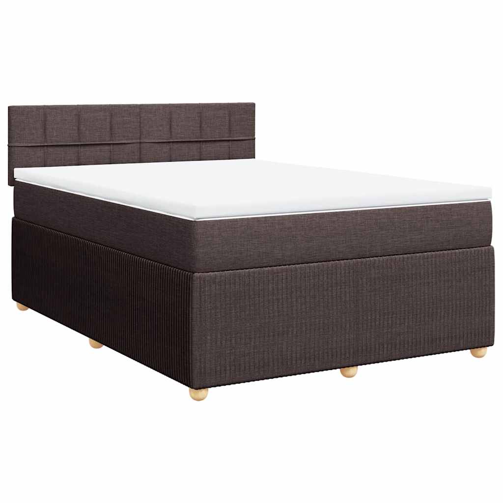 vidaXL Boxspring met matras stof donkerbruin 160x200 cm bruin, foto 3