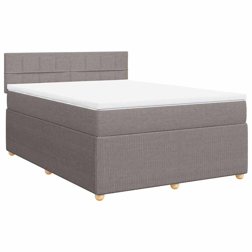 vidaXL Boxspring met matras stof taupe 160x200 cm, foto 3
