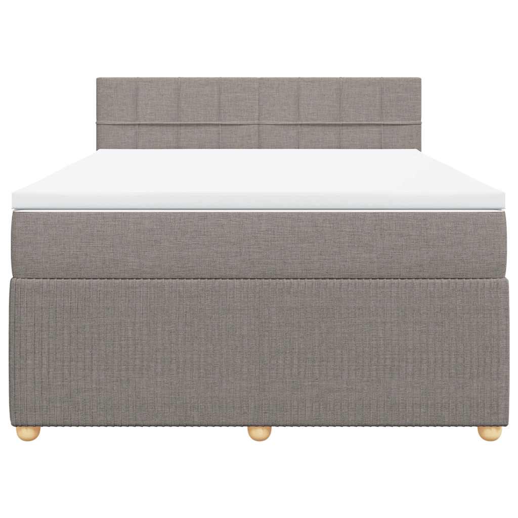 vidaXL Boxspring met matras stof taupe 160x200 cm, foto 4