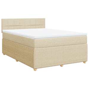 Box spring postel s matrací krémová 160x200 cm textil - obrázek 2