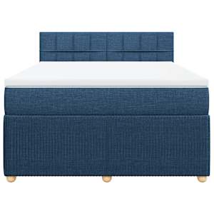 Box spring postel s matrací modrá 160x200 cm textil - obrázek 4