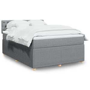 Box spring postelja z vzmetnico svetlo siva 160x200 cm žamet