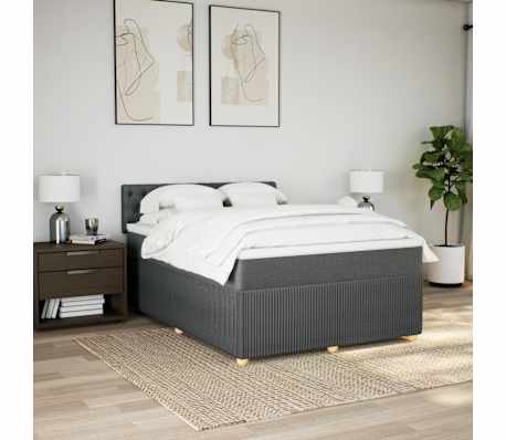 vidaXL H&oacute;lfa&eth; Springr&uacute;m me&eth; D&yacute;nu D&ouml;kkgr&aacute;tt 160x200 cm Tauefni