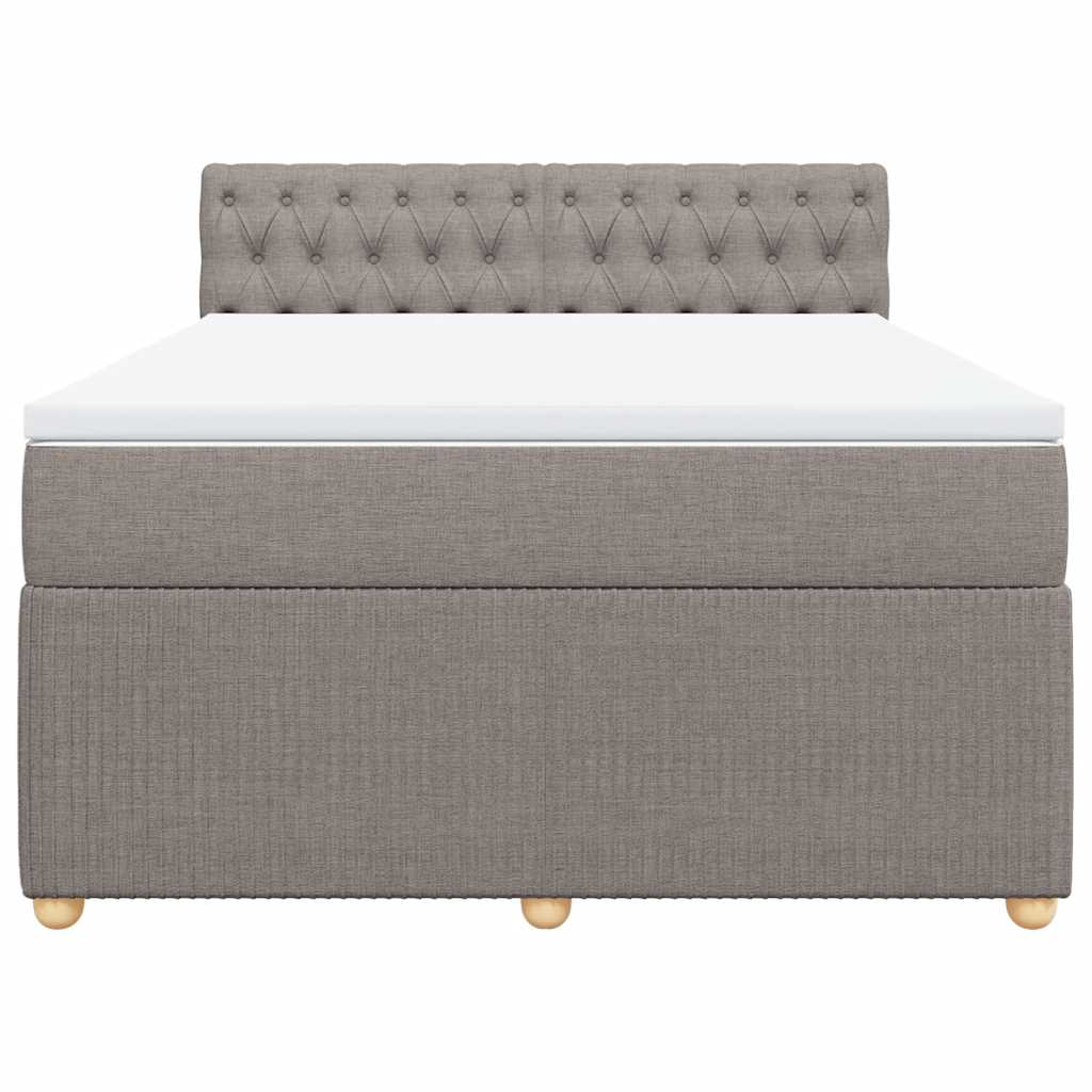 vidaXL Boxspring met matras stof taupe 160x200 cm, foto 4