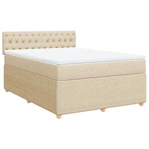 Box spring postel s matrací krémová 160x200 cm textil - obrázek 2