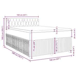 Box spring postel s matrací krémová 160x200 cm textil - obrázek 13