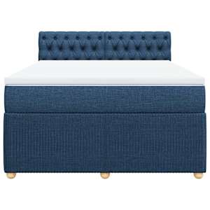 Box spring postel s matrací modrá 160x200 cm textil - obrázek 4