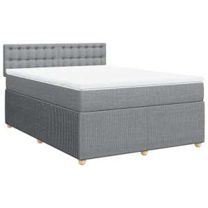 Box spring postel s matrací světle šedá 160 x 200 cm textil - obrázek 2