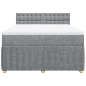 Box spring postel s matrací světle šedá 160 x 200 cm textil - obrázek 4