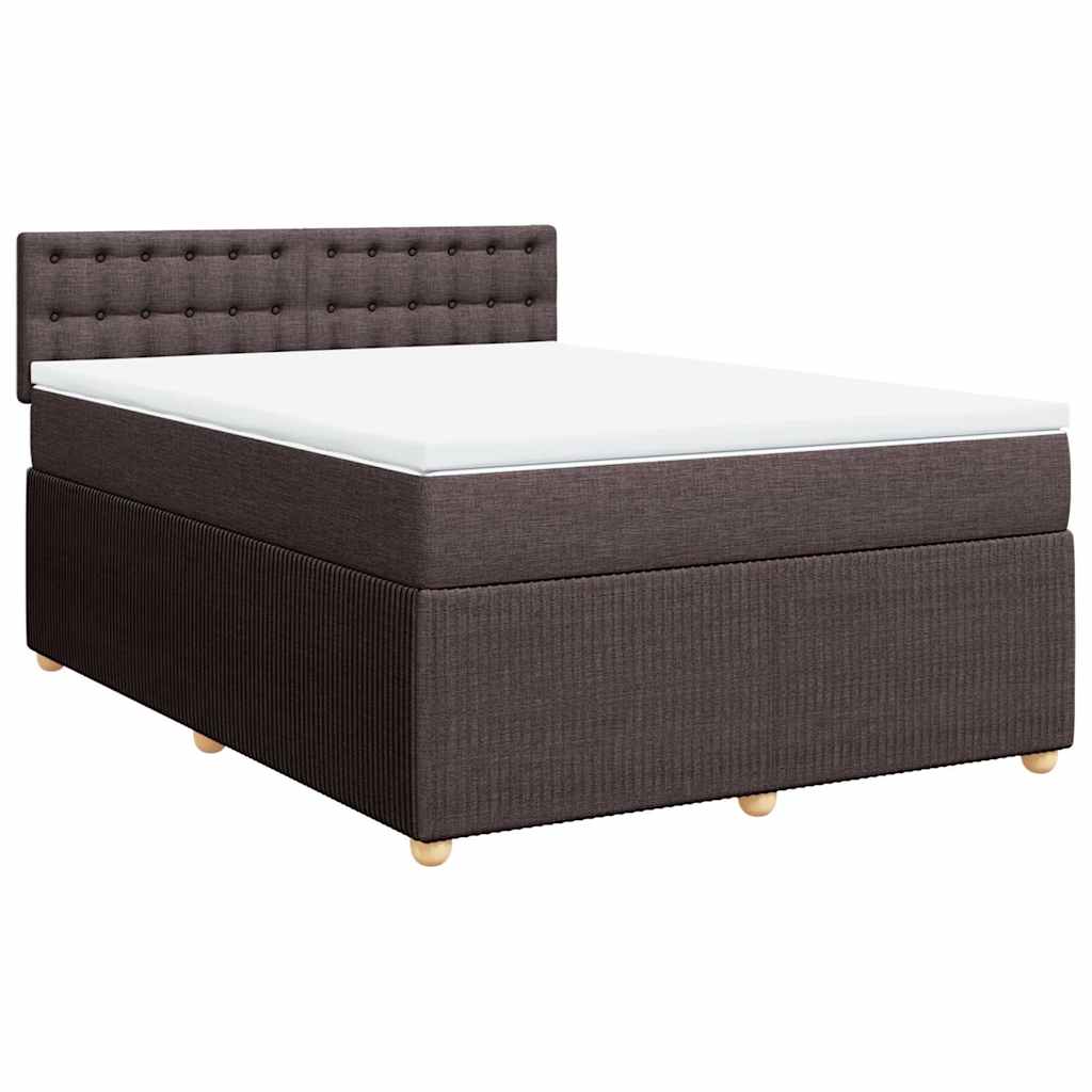 vidaXL Boxspring met matras stof donkerbruin 160x200 cm bruin, foto 3