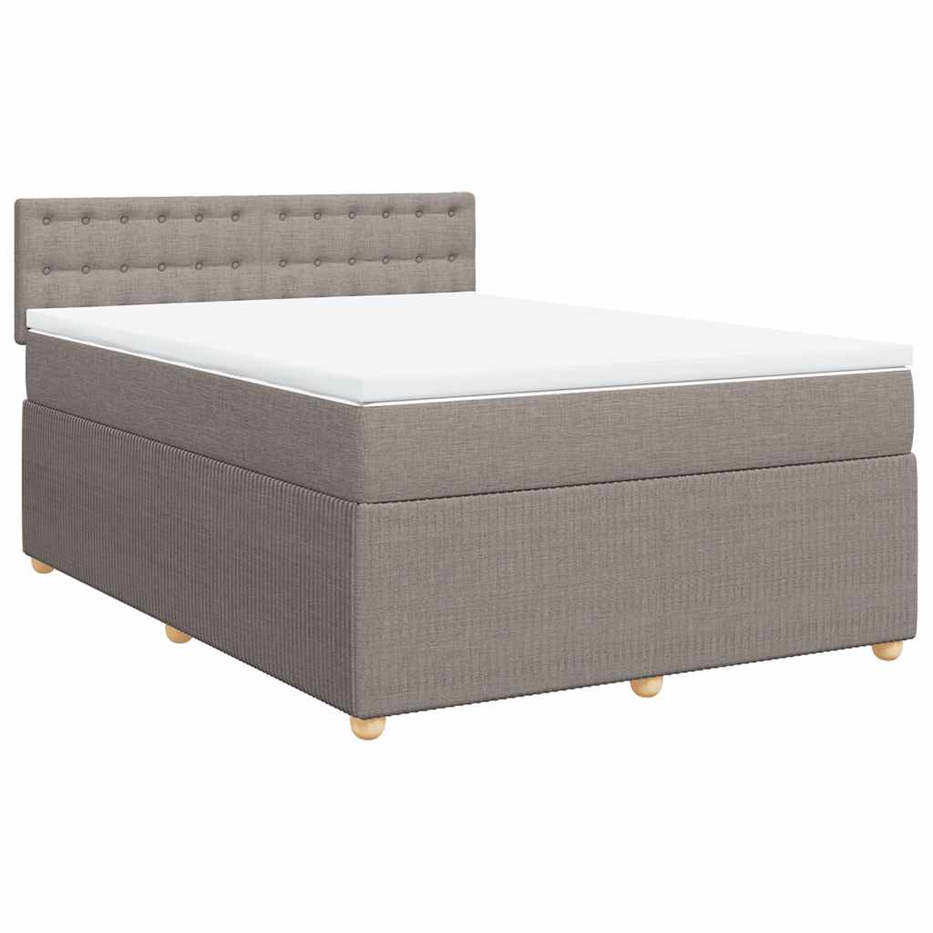 vidaXL Boxspring met matras stof taupe 160x200 cm, foto 3