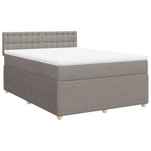 Box spring postel s matrací taupe 160x200 cm textil - obrázek 2