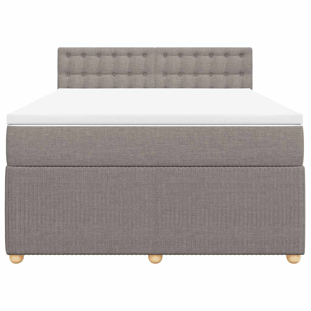 vidaXL Boxspring met matras stof taupe 160x200 cm, foto 4