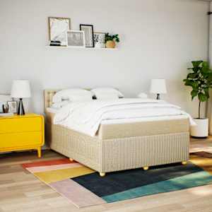 Box spring postel s matrací krémová 160x200 cm textil - obrázek 3