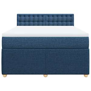 Box spring postel s matrací modrá 160x200 cm textil - obrázek 4