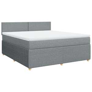 Box spring postel s matrací světle šedá 180 x 200 cm textil - obrázek 2