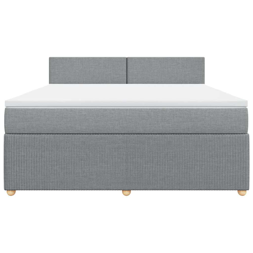 vidaXL Boxspring met matras stof lichtgrijs 180x200 cm grijs, foto 4