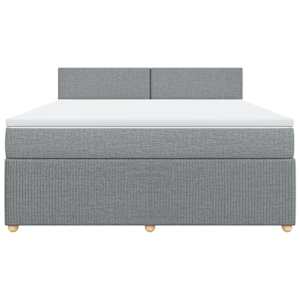 Box spring postel s matrací světle šedá 180 x 200 cm textil - obrázek 4