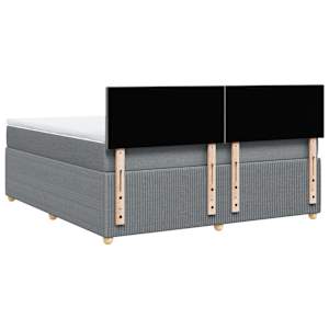 Box spring postel s matrací světle šedá 180 x 200 cm textil - obrázek 6