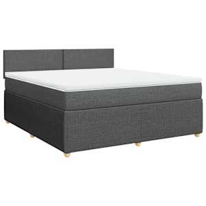 Box spring postel s matrací tmavě šedá 180x200 cm textil - obrázek 2