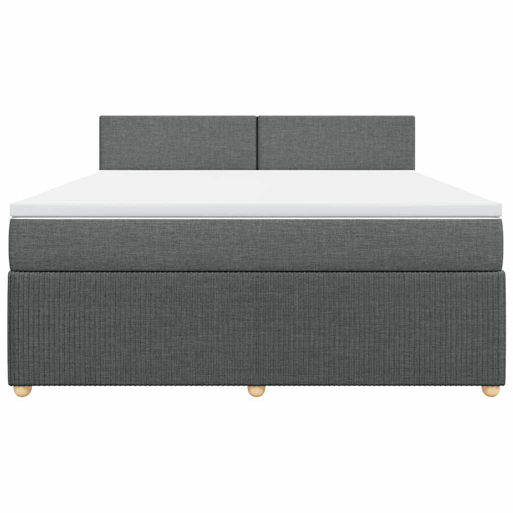 vidaXL Boxspring met matras stof donkergrijs 180x200 cm grijs, foto 4