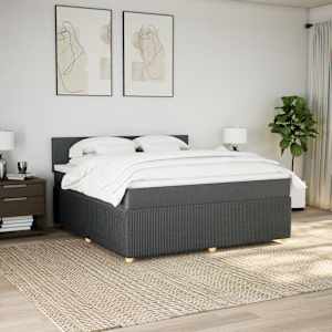 Box spring postel s matrací tmavě šedá 180x200 cm textil - obrázek 3