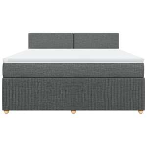 Box spring postel s matrací tmavě šedá 180x200 cm textil - obrázek 4