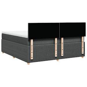 Box spring postel s matrací tmavě šedá 180x200 cm textil - obrázek 6