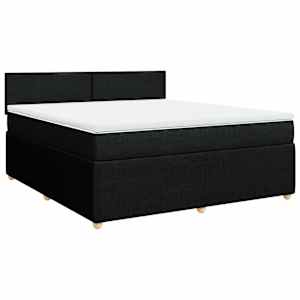 Box spring postel s matrací černá 180x200 cm textil - obrázek 2