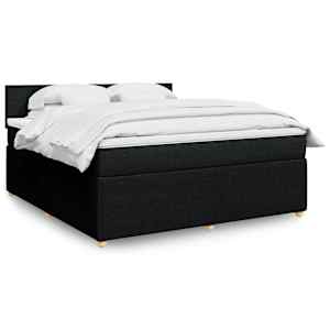 Box spring postel s matrací černá 180x200 cm textil - obrázek 1