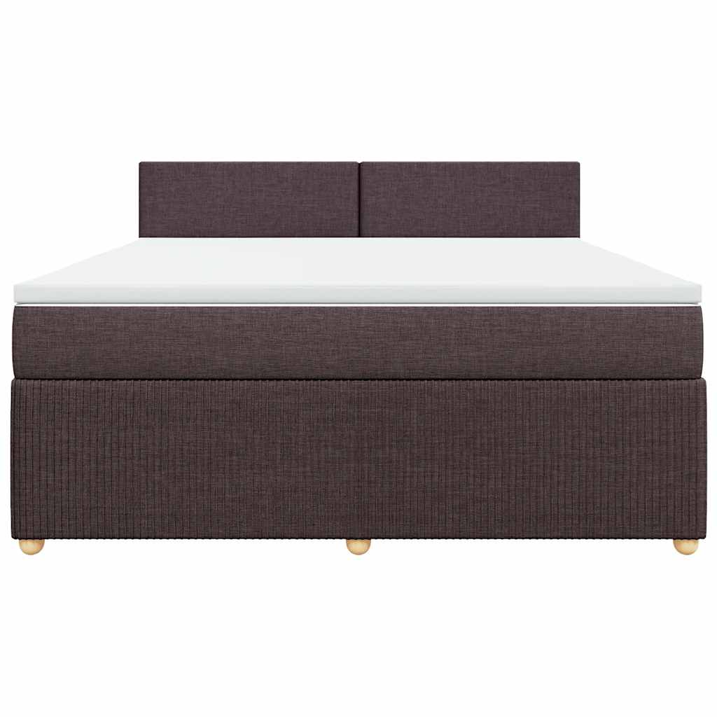 vidaXL Boxspring met matras stof donkerbruin 180x200 cm bruin, foto 4
