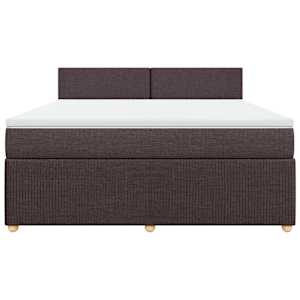 Box spring postel s matrací tmavě hnědá 180x200 cm textil - obrázek 4
