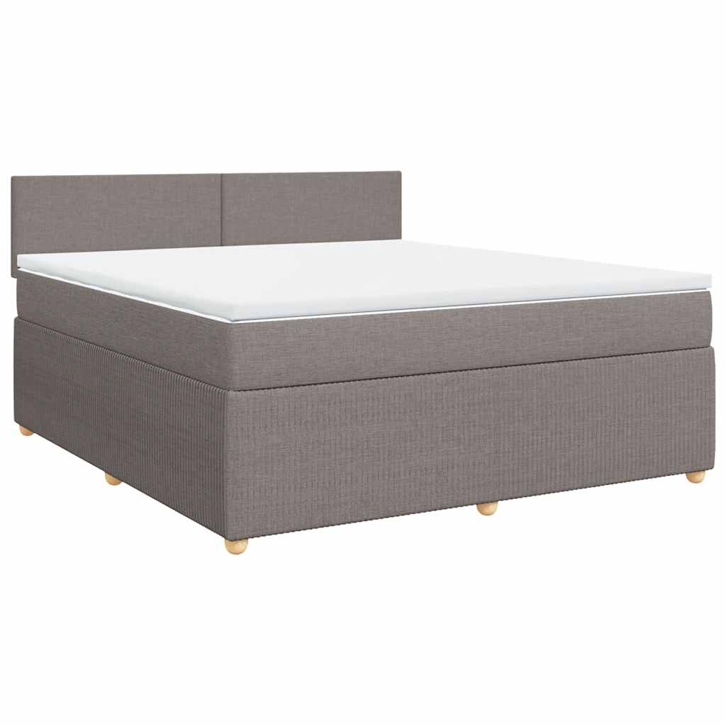 vidaXL Boxspring met matras stof taupe 180x200 cm, foto 3