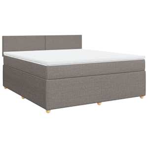 Box spring postel s matrací taupe 180x200 cm textil - obrázek 2