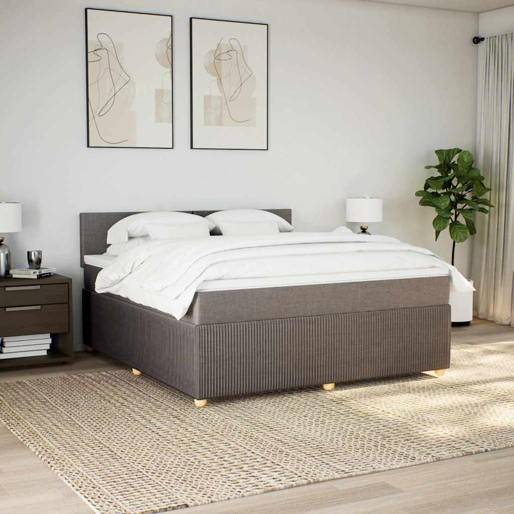 vidaXL Boxspring met matras stof taupe 180x200 cm, foto 2