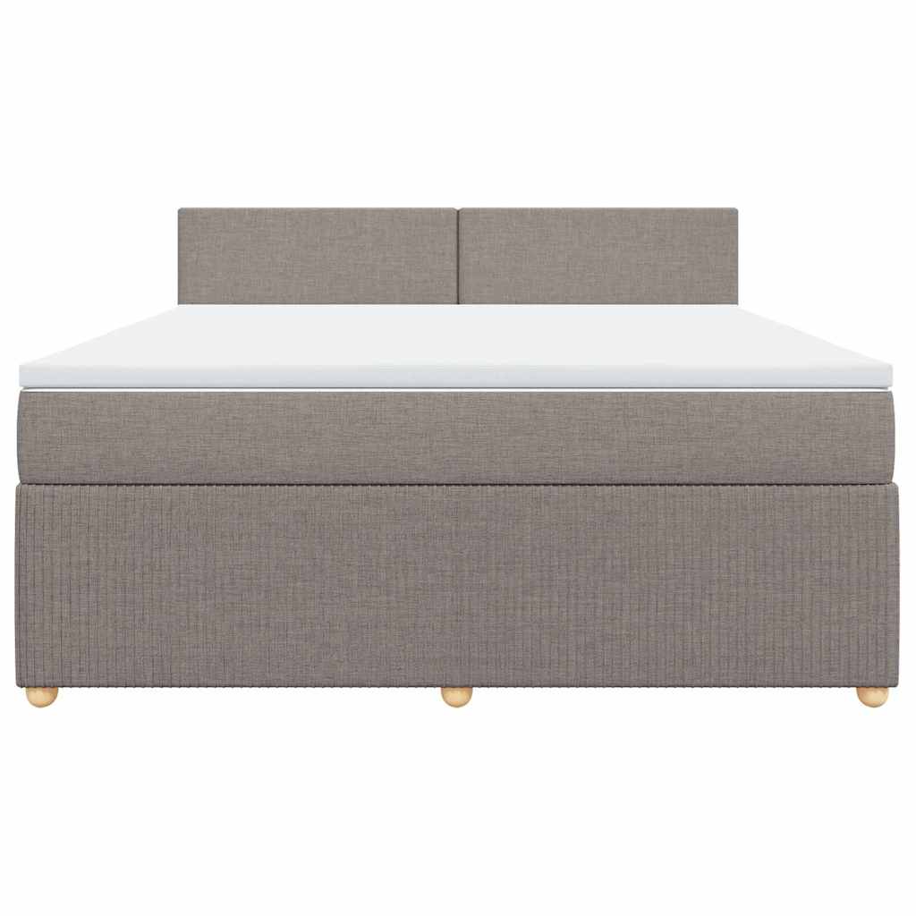 vidaXL Boxspring met matras stof taupe 180x200 cm, foto 4