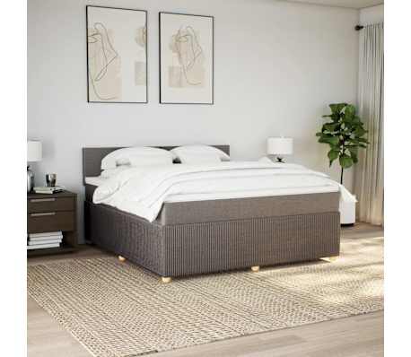 vidaXL Boxspring met matras stof taupe 180x200 cm
