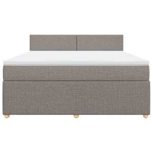 Box spring postel s matrací taupe 180x200 cm textil - obrázek 4