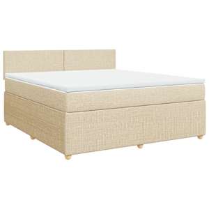 Box spring postel s matrací krémová 180x200 cm textil - obrázek 2