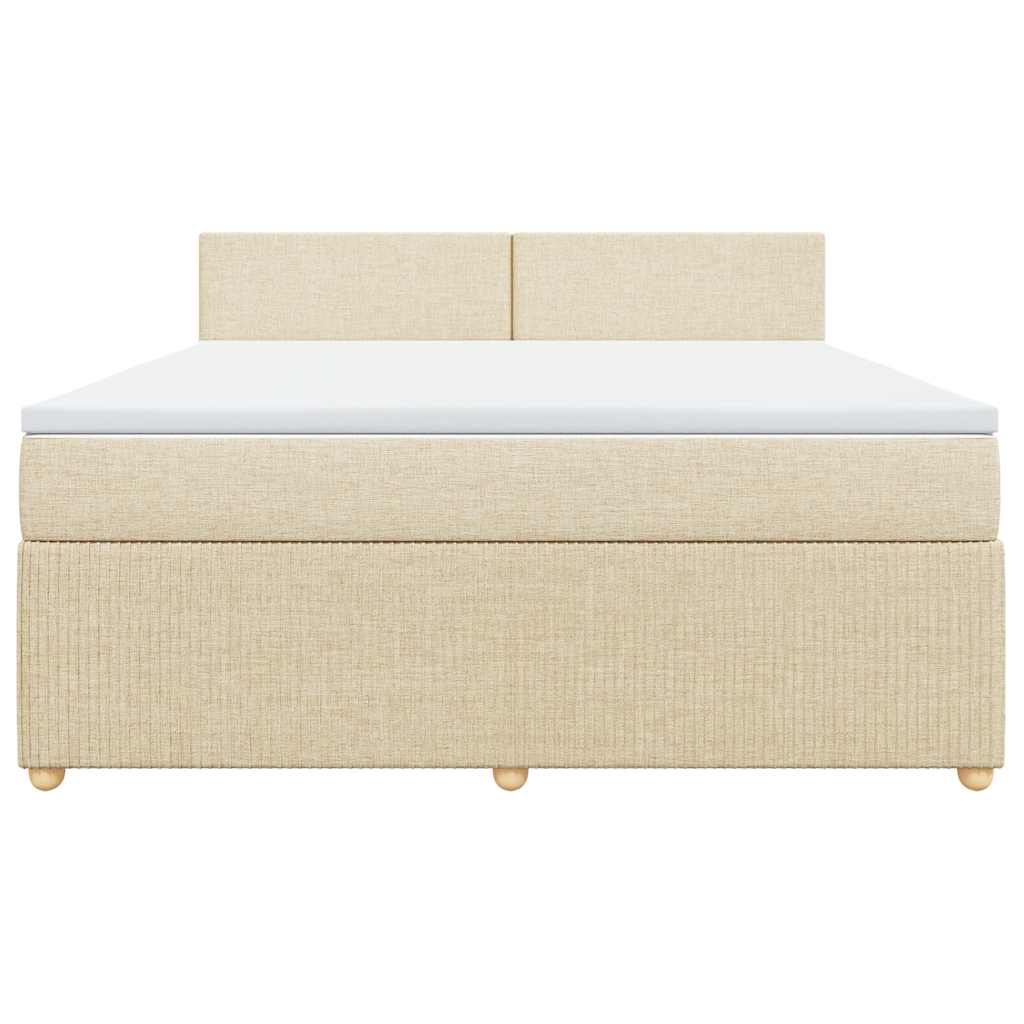 vidaXL Boxspring met matras stof crèmekleurig 180x200 cm, foto 4