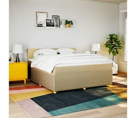 vidaXL Posteľn&yacute; r&aacute;m boxspring s matracom kr&eacute;mov&yacute; 180x200 cm l&aacute;tka