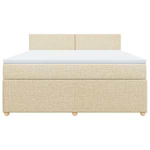 Box spring postel s matrací krémová 180x200 cm textil - obrázek 4