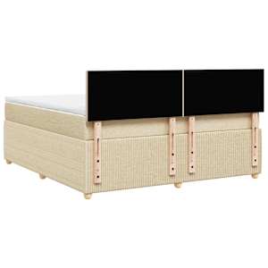 Box spring postel s matrací krémová 180x200 cm textil - obrázek 6