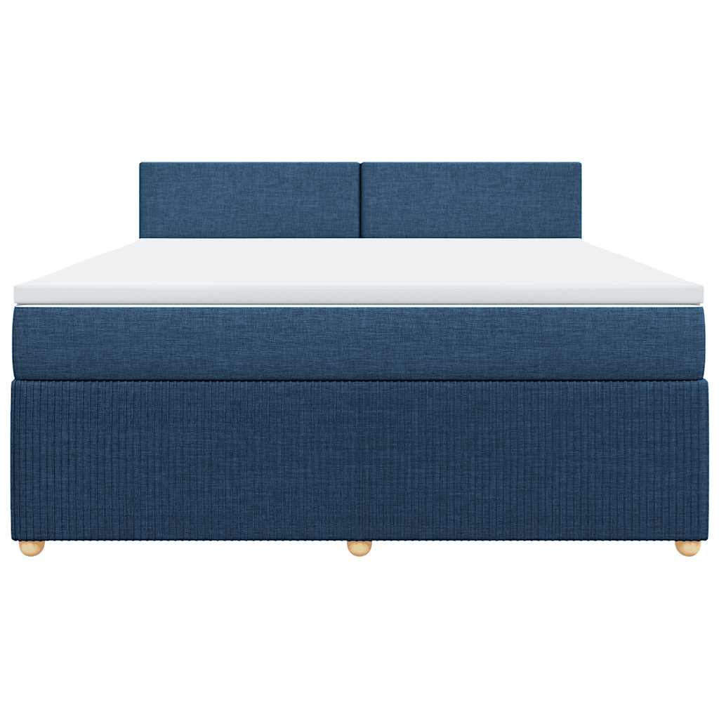 vidaXL Boxspring met matras stof blauw 180x200 cm, foto 4
