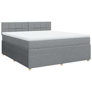 Box spring postel s matrací světle šedá 180 x 200 cm textil - obrázek 2
